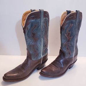 6.5 M OLD WEST WOMEN COWBOY BOOTS LF1526 DISTRESSED Blue SNIP TOE WESTERN COWBOY